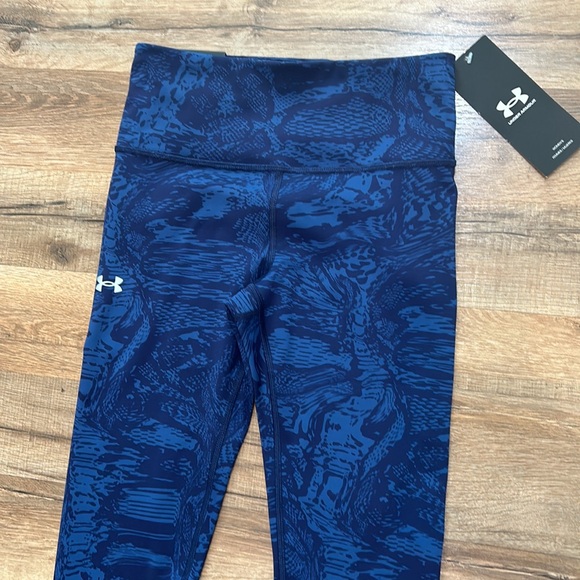 UNDER ARMOUR HIGH RISE LEGGINGS WOMEN BLUE COMPRESSION Sz XS NEW - Picture 3 of 11